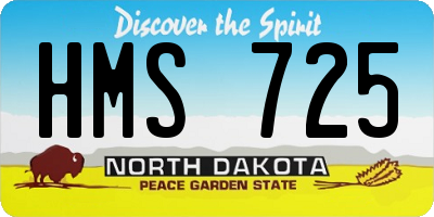 ND license plate HMS725