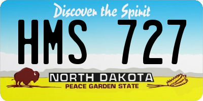 ND license plate HMS727