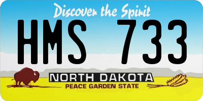 ND license plate HMS733