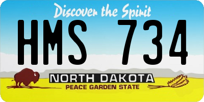ND license plate HMS734