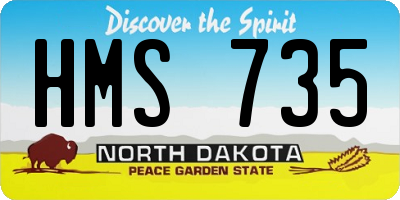 ND license plate HMS735