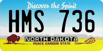 ND license plate HMS736