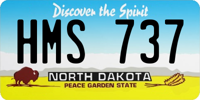 ND license plate HMS737
