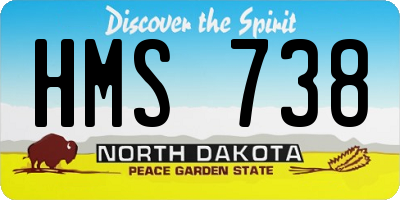 ND license plate HMS738