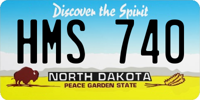 ND license plate HMS740