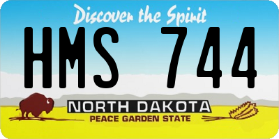 ND license plate HMS744