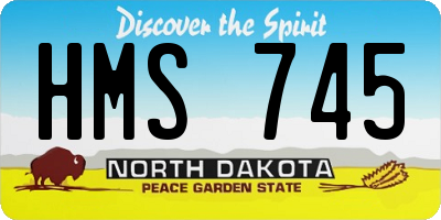 ND license plate HMS745