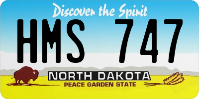 ND license plate HMS747