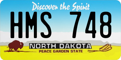 ND license plate HMS748