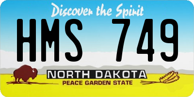 ND license plate HMS749