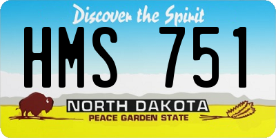 ND license plate HMS751