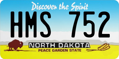 ND license plate HMS752