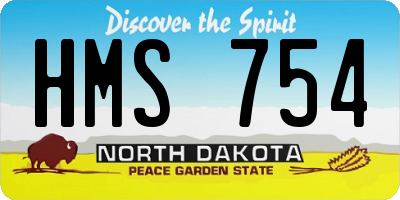 ND license plate HMS754