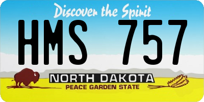ND license plate HMS757