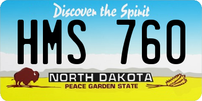 ND license plate HMS760