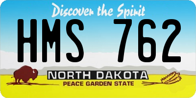 ND license plate HMS762