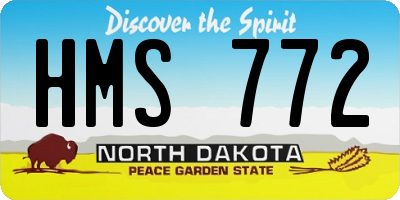 ND license plate HMS772