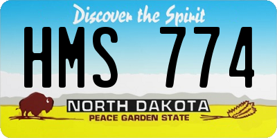 ND license plate HMS774