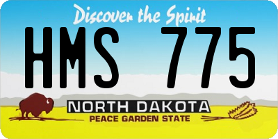 ND license plate HMS775
