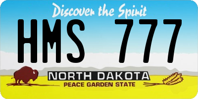 ND license plate HMS777