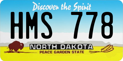 ND license plate HMS778