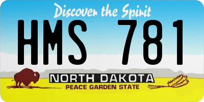 ND license plate HMS781