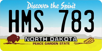 ND license plate HMS783