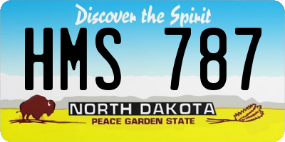 ND license plate HMS787