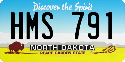 ND license plate HMS791