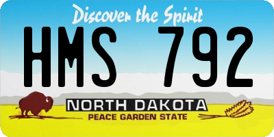 ND license plate HMS792