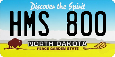ND license plate HMS800