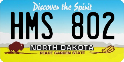 ND license plate HMS802