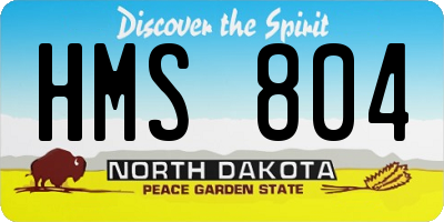 ND license plate HMS804
