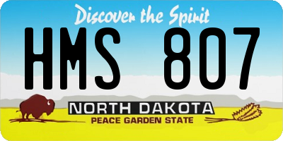 ND license plate HMS807