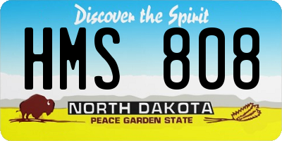 ND license plate HMS808