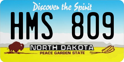 ND license plate HMS809