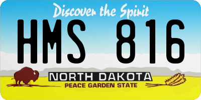 ND license plate HMS816