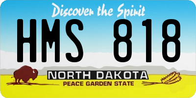 ND license plate HMS818