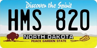 ND license plate HMS820