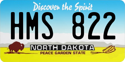 ND license plate HMS822