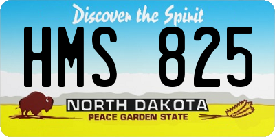 ND license plate HMS825