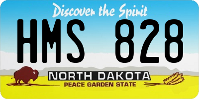 ND license plate HMS828