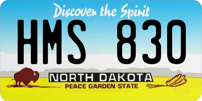 ND license plate HMS830
