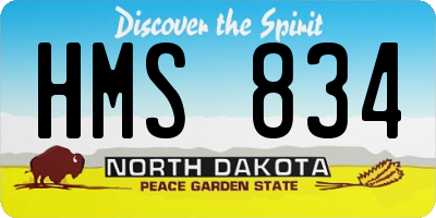 ND license plate HMS834