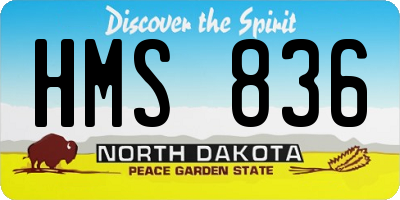 ND license plate HMS836