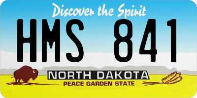ND license plate HMS841
