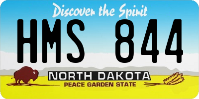 ND license plate HMS844