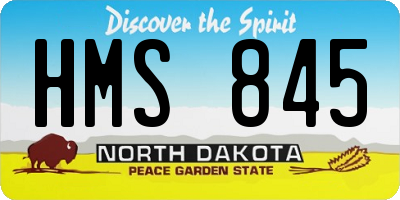 ND license plate HMS845