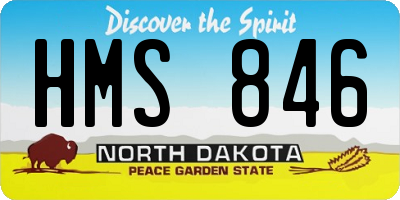 ND license plate HMS846