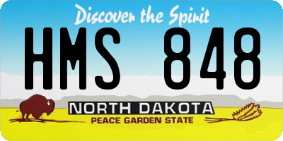 ND license plate HMS848